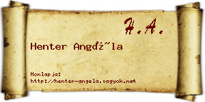 Henter Angéla névjegykártya
